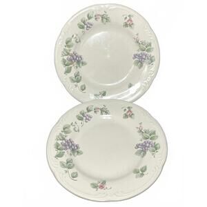 Vintage Pfaltzgraff Plate 2 PCS Desert Plate White with Grapes